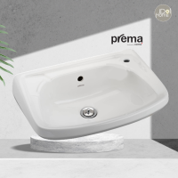 Prema อ่างล้างหน้า ชนิดแขวนผนัง รุ่น P55000 ผลิตจากเซรามิคคุณภาพดี พร้อมรับประกันฟรี 1 ปี (ไม่รวมก๊อกน้ำ)