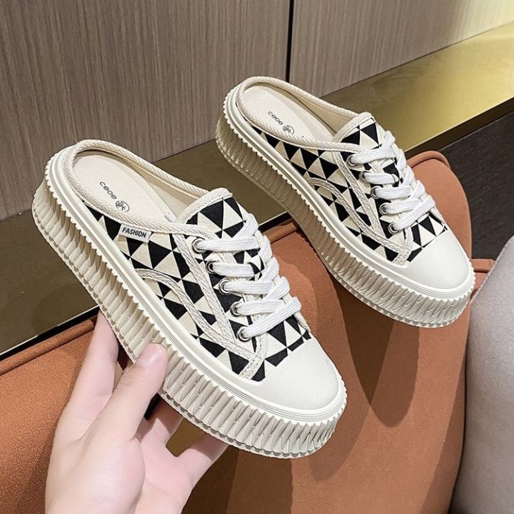 baotou-half-slippers-female-thick-bottom-wear-canvas-shoes-outside-the-new-spring-summer-2022-heelless-slippers-female-lazy-person