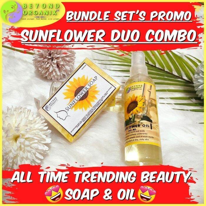 Bundle Promo COMBO Sunflower Oil & Soap DUO 100 Pure (Beauty Skin care, whitening, skin health