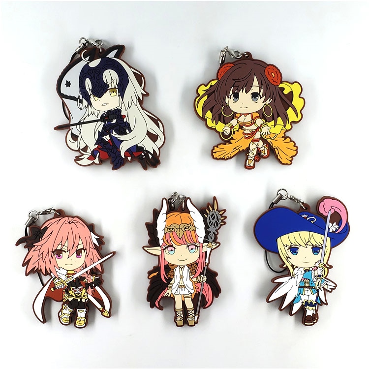 Anime Fate/Grand Order FGO Stay Night Saber Rubber Strap Keychain Keyring Charm 