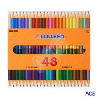 Colleen ดินสอสีไม้คอลลีน 2 หัว 24 แท่ง 48 สี รุ่น 785 (ด้ามกลม)