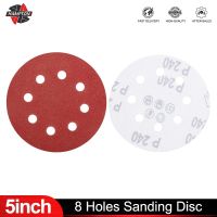 ❍☜卐 20pcs 125mm 5inch Sanding Discs 8 Hole Hook Loop Sandpaper Polishing Pad for Abrasive Tools 40 60 80 100 120 180 240 Grit