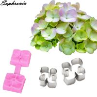 Hydrangea Petal &amp;Cutter Silicone Mold Fondant Mould Cake Decorating Tools Chocolate Gumpaste Sugarcraft Mold CS219 Bread Cake  Cookie Accessories