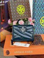 กระเป๋าเงิน ใบสั้น Tory burch kira chevron distressed bi-fold wallet