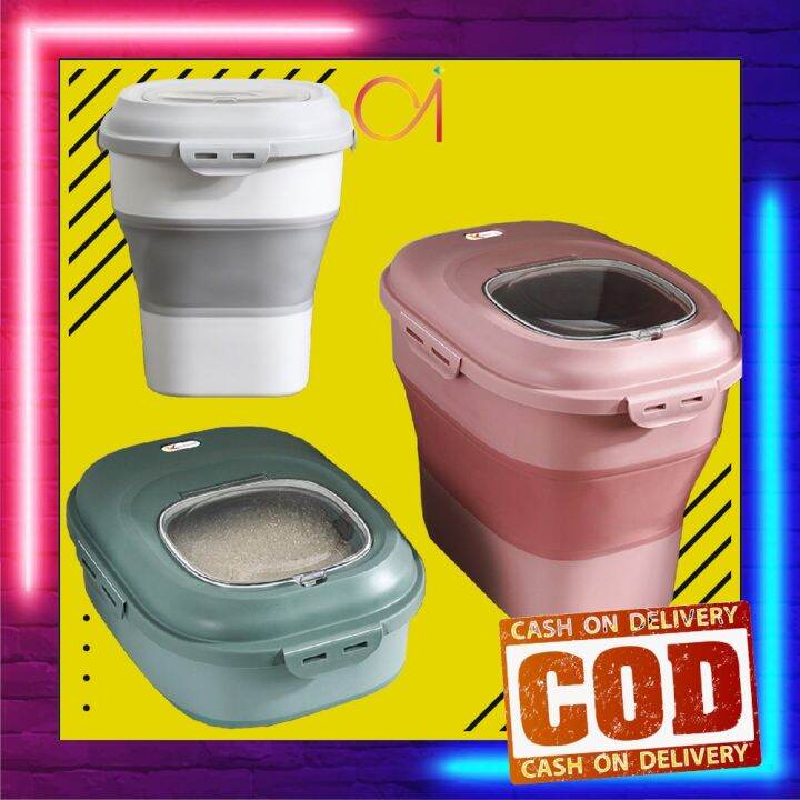 AIC259 Dispenser Beras FREE CANGKIR Tempat Penyimpanan Beras 25KG