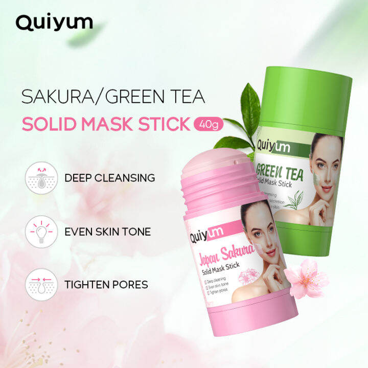QUIYUM Japan Sakura/Green Tea Solid Mask Stick Deep Cleansing Even Skin