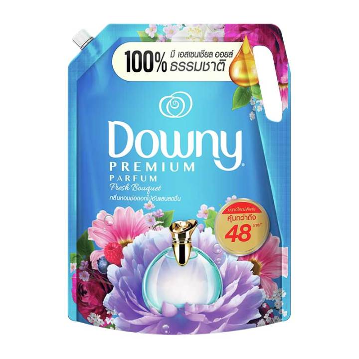 Downy Fresh Bouquet Fabric Softener 2200 ml.ดาวน์นี่ น้ำยาปรับผ้านุ่ม สูตรเข้มข้น กลิ่นช่อดอกไม้อันแสนสดชื่น 2200 มล.