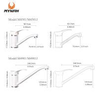 MYNAH อ่างล้างจานก๊อกน้ำผสมเย็นและร้อนแตะหลุมเดียวน้ำประปาหมุน360องศาขยายเต้าเสียบก๊อกน้ำห้องครัวสีขาว