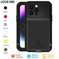 เคส LOVE MEI สำหรับ Iphone14 Pro Max 14 Plus สำหรับ Apple Iphone 14เคสเกราะโลหะกันน้ำสำหรับงานหนัก