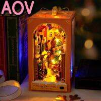 หนังสือ DIY นุ๊กชุด3D ขาตั้งหนังสือไม้ปริศนา LED เรืองแสงหนังสือชุดบ้านตุ๊กตานาฬิกาแขวนหนังสือขนาดเล็กชั้นหนังสือเสริมการสำหรับเด็กผู้ใหญ่