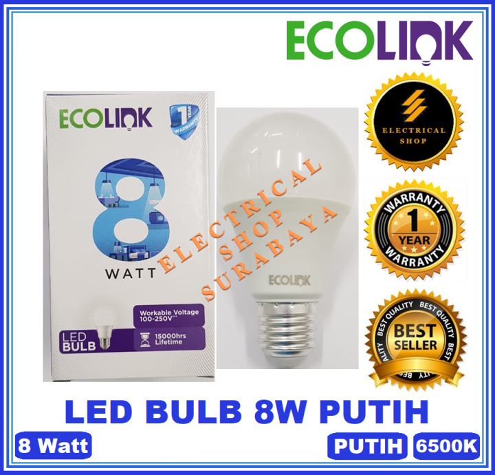 Ecolink Lampu Led Bulb W W Watt Putih Garansi Tahun Grosir By