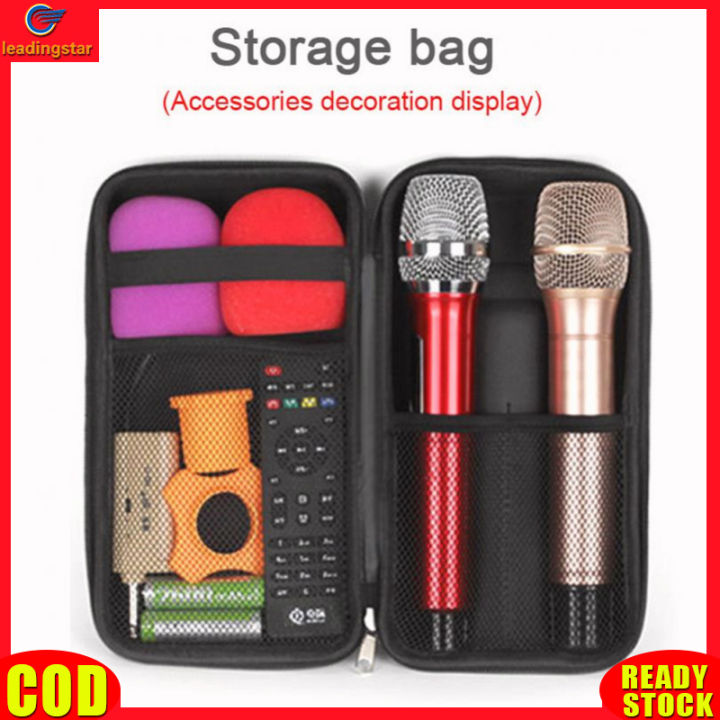 leadingstar-rc-authentic-wireless-microphone-storage-bag-portable-hard-eva-case-carrying-bag-for-travelling-camping-business-trip