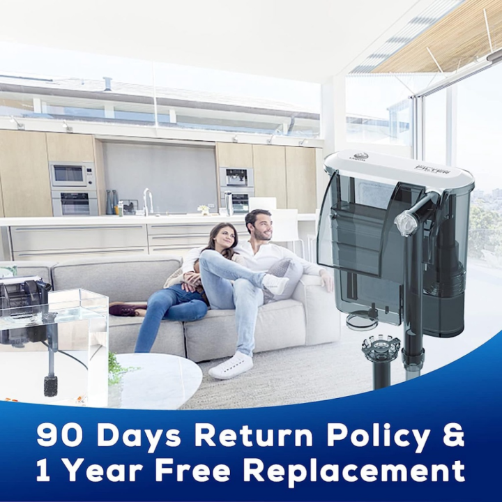 Aquarium Hang On Filter Waterfall Suspension Oxygen Pump Hanging Mounted Fish Tank Filtration