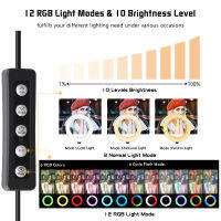 61012นิ้ว RGB LED แหวนแสง S Elfie แหวนโคมไฟ15สี3รุ่นไม่มีขาตั้งกล้องยืนเสียบ USB สำหรับ YouTube สดแต่งหน้าการถ่ายภาพ