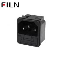 FL-AC-11 1PC 3-PIN IEC320 C14 Male Power Cord Inlet Socket Receptacle Connector With Fuse Holder 250V 10A