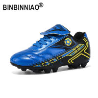 BINBINNIAO Football Boots Kids Size30-40 Soccer Shoes Boys Girls Students Trainers Cleats Training Sport Sneakers