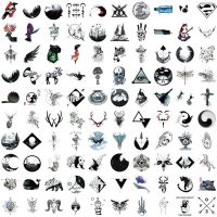 100 Pcs Waterproof Temporary Tattoo Stickers Set Animal Moon Cross Body Art Flash Tatto Fake Tatoo for Men Women