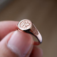 แหวน Signet Ring ออกแบบได้เองตามที่ต้องการ ตัวเรือนหน้ากลม 8x8 มิลลิเมตร (R218)