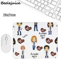 （A LOVABLE）สีเทา39; S Anatomy Hearts Dortor PatternPadNordicMouse Pad โต๊ะแล็ปท็อป PadPad RestDesk Pad ของขวัญ