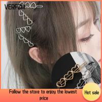 VERFZM SHOP 2PCS อุปกรณ์จัดแต่งทรงผม กิ๊บติดผมรูปหัวใจกลวง โลหะสำหรับตกแต่ง กิ๊บติดผมทรงเรขาคณิต ของขวัญสำหรับเด็ก ที่หนีบผม สำหรับผู้หญิง