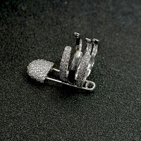 925 sterling silver rectangular pin round inlaid zircon ear clip luxury brand Monaco womens jewelry