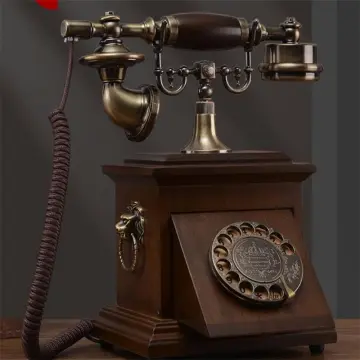 Antique Telephone, TelPal Corded Digital Vintage Telephone Classic European  Retro Landline Telephone with Push Dial Buttons for Home Hotel Office
