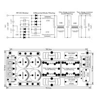 บอร์ดกรองแผงวงจรจ่ายไฟไฟฟ้า EMI AC 110-250V ตัวกรองส่วนประกอบแหล่งจ่ายพลังงาน DC สำหรับพลังงานเครื่องขยายเสียง