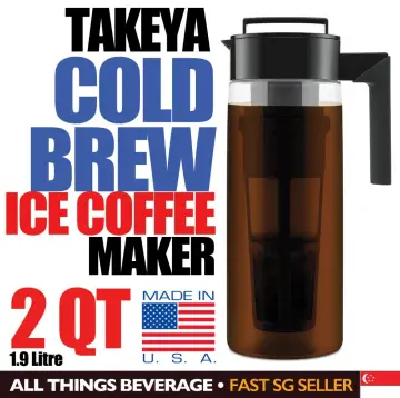 Takeya Patented Deluxe Cold Brew Iced Coffee Maker, 1 Quart, Black