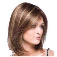 ผู้หญิงวิกผมคอสเพลย์ Medium Haired สาวปานกลางผมยาวผสมพู่ทอง