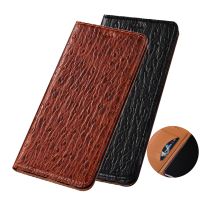 ☂ Ostrich Grain Natural Leather Magnetic Flip Cover Case For LG G9 ThinQ 5G/LG G9/LG G6/LG G5/LG G4 Phone Bag Card Slot Pocket