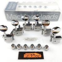 WK-Wilkinson VINTAGE CHROME TUNERS Electric Guitar Machine Heads Tuners For ST &amp; TL Guitar OR Similar WJ-55 Silver Tuning Pegs