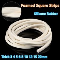 【CW】 Silicone Rubber Foamed Square Strips Sponge Seal Strip Thick 3 4 5 6 8 10 12 15 20mm For Home Windows And Doors