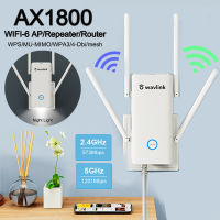 Wavlink AX1800 WiFi 6ตาข่าย Range Extender-Internet Booster,สัญญาณไร้สายแบบ Dual Band Booster Repeater สูงสุด1.8Gbps โหมด AP,โหนดพร้อม Ethernet พอร์ตขยายอินเทอร์เน็ต WiFi อุปกรณ์