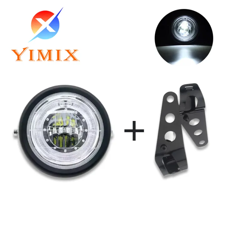 YiMiX Motorcycle cafe racer headlights modified retro metal headlights