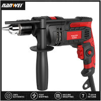 NANWEI Hammer Drill Impact Drill 850W 3000 RPM Hand Electric Drill With 360 ° Rotating Handle Hammer And Drill 2 Mode In 1 With Depth Gauge For Drilling Steel Masonry Concrete Wood