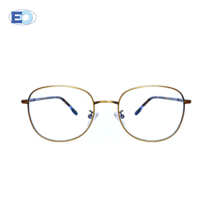 Eo Visualities Memo Computer Anti Radiation Eyeglasses For Men And Women Stainless Steel Oval 6559