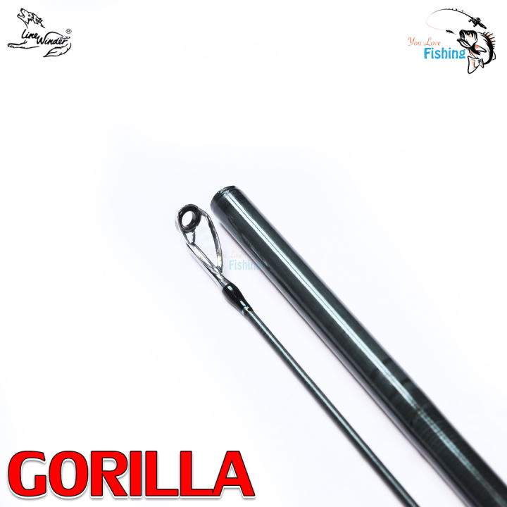 คันเบ็ดตกปลา-gorilla-จาก-line-winder-2-ท่อน-เวท-15-30lb-ด้ามก๊อกเคลือบเงา-เหมาะสำหรับงานหน้าดิน-บ่อ-เขื่อน-สวาย-ปลาดุกแข่ง
