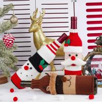 Christmas Decorations Elderly Red Wine Bottle Sets Knitted Sets Wine Champagne Bottle Sets Bottle W5S2