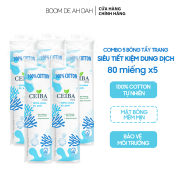 Combo 5 Bông Tẩy Trang Ceiba Tree Dành Cho Mọi Loại Da 80 miếng x5