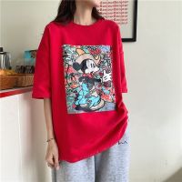 ?LACESHOW?จัดส่งฟรี?11.11? 2020เสื้อ Oversize เสื้อโอเวอร์ไซส์ เสื้อยืดแฟชั่น Mickey Mouse สไตล์เกาหลี