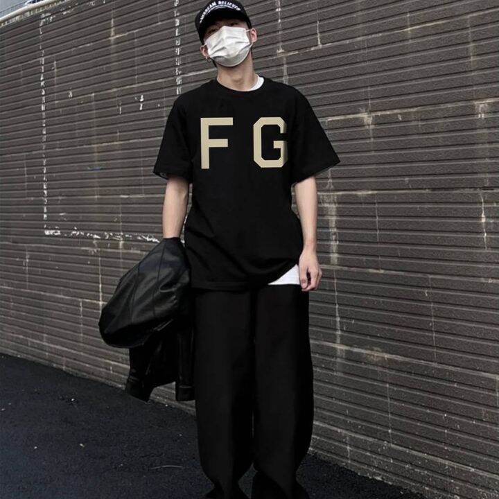 เสื้อยืดแขนสั้น-คอกลม-ผ้าฝ้าย-พิมพ์ลาย-fog-fear-of-god-ทรงหลวม-อเนกประสงค์