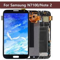 ✒✹❧ 100 Tested Original Note 2 LCD For Samsung GALAXY Note 2 N7100 LCD N7105 LCD With Frame Display Touch Screen Digitizer Assembly