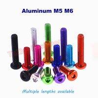 1pc M5 M6 Length 6mm 40mm Round Aluminium Alloy Button Head Hexagon Hex Socket Cap Screws Allen Bolt Mechanical Screw Anodizing