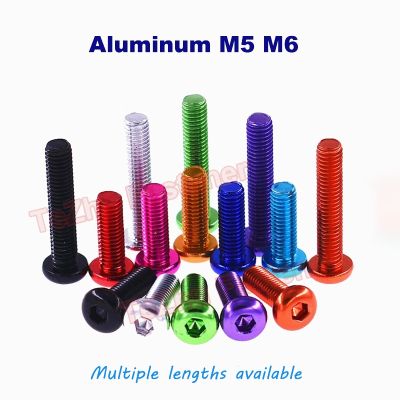 1 Buah M5 M6 Panjang 6Mm 40Mm Bulat Logam Campuran Aluminium Tombol Kepala Hexagon Hex Soket Topi Sekrup Allen Baut Mekanis Anodisasi