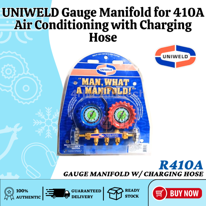 FOURHMC ORIGINAL UNIWELD Gauge Manifold for 410A Air Conditioning with