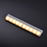 ஐ℡❈ LED Night Light Kitchen Under Cabinet Light 10LED Rechargeable PIR Motion Sensor Closet Wardrobe Lamp Aluminum Night Light 2023