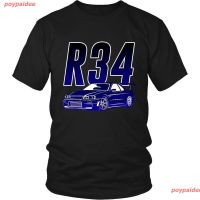 poypaidee New เสื้อยืดแขนสั้นพิมพ์ลาย Nissan Skyline R34 Gtr สําหรับติดรถยนต์ เสื้อยืดพิมพ์ลาย  1IZ5