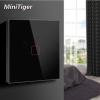 MiniTiger EU/UK standard Waterproof 1/2/3 Gang LED light Touch Switch Sensor Wall lamp Switch Tempered Glass Wall lamp Switch