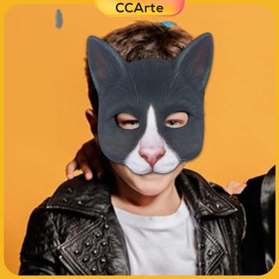 หน้ากากแมว CCArte แปลกใหม่หน้ากากใบหน้าสัตว์3มิติสมจริงสำหรับเทศกาลอีสเตอร์ฮาโลวีน