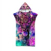 Mandala Hooded Beach Towel Microfiber Fabric s Bath Towels Changing Bathrobe Deer Hooded Swim Pool Gym Fitness Bath Towel